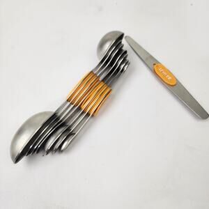 Stainless Steel Magnetic Measuring Spoons Set w/ Strong N45 Magnets, Heavy Duty